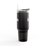 40oz The ServidiOH's Matte Black Tumbler with Straw & Handle