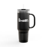 40oz The ServidiOH's Matte Black Tumbler with Straw & Handle
