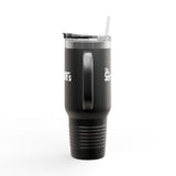 40oz The ServidiOH's Matte Black Tumbler with Straw & Handle