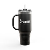 40oz The ServidiOH's Matte Black Tumbler with Straw & Handle